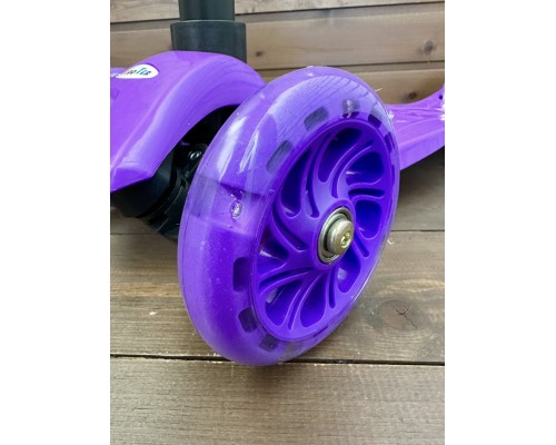 Самокат детский трехколесный Scooter Maxi Макси со светящимися колесами 036S (фиолетовый)