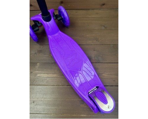 Самокат детский трехколесный Scooter Maxi Макси со светящимися колесами 036S (фиолетовый)