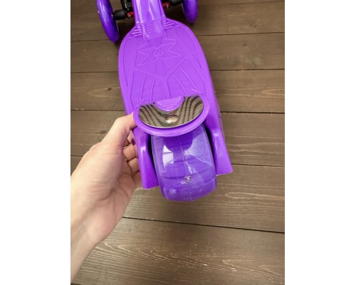 Самокат детский трехколесный Scooter Maxi Макси со светящимися колесами 036S (фиолетовый)