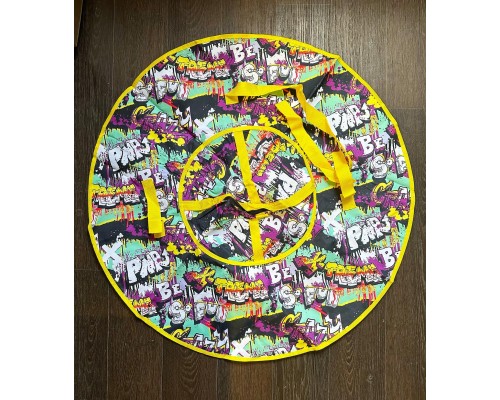 Тюбинг-ватрушка, диаметр чехла 100 см, ткань/тент (желтый)