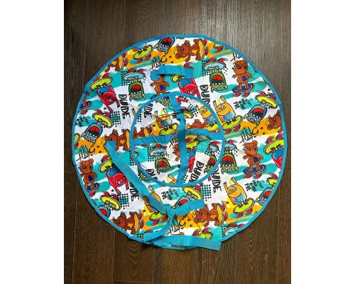 Тюбинг-ватрушка, диаметр чехла 90 см, ткань/тент (бирюза)