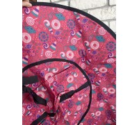 Тюбинг-ватрушка, диаметр чехла 100 см, ткань/тент (розовый/конфеты)