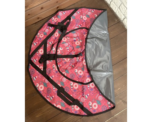 Тюбинг-ватрушка, диаметр чехла 100 см, ткань/тент (розовый/конфеты)