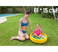Детский надувной бассейн (61 см х 15 см) INTEX, цвет МИКС (желтый, сиреневый), арт. 59409
