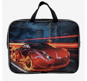 Папка сумка портфель с ручками "Авто в огне" А4 текстильная, арт. 3297397