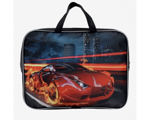 Папка сумка портфель с ручками "Авто в огне" А4 текстильная, арт. 3297397