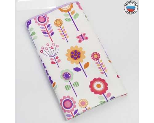 Клеенка подкладная с водоотталкивающим покрытием (0,7 х 1 м) с резинками-держателями, окантована по краям, цвет микс, арт. 876561