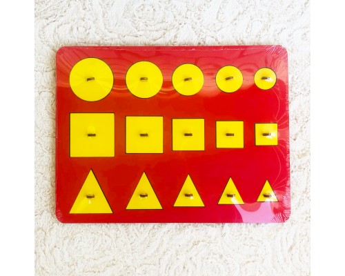 Рамки-вкладыши М.Монтессори "Больше-меньше"