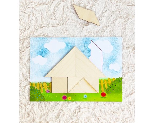 Головоломка Танграм с набором карточек «Кроха»