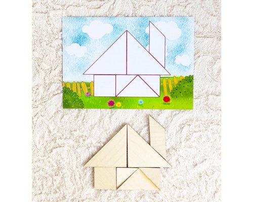 Головоломка Танграм с набором карточек «Кроха»