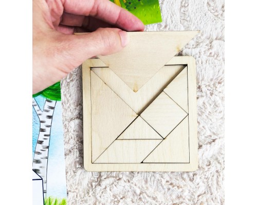 Головоломка Танграм с набором карточек «Кроха»