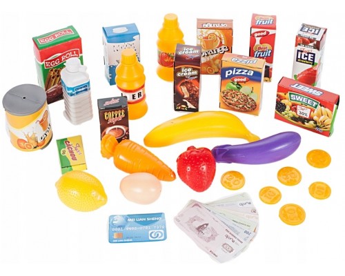 Игровой набор магазин Касса с корзинкой тележкой и продуктами