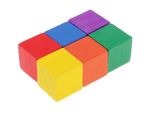 Кубики деревянные «Цветные», 20 штук, ТОМИК, арт. 2323