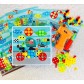 Конструктор 3D мозаика с шуруповертом 6 в 1 «Creative double sided box» 261 деталь + 6 картинок