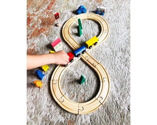 Детская деревянная железная дорога конструктор