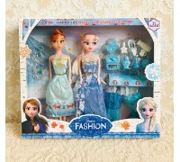 Кукла Эльза и кукла Анна с одеждой, серьгами-клипсами и аксесуарами в наборе (Холодное сердце Frozen), арт. JK789-12