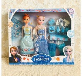 Кукла Эльза и кукла Анна с одеждой, серьгами-клипсами и аксесуарами в наборе (Холодное сердце Frozen), арт. JK789-12