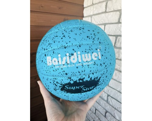 Волейбольный мяч 20 см диаметр, кожзам, не жесткий, бирюзовый