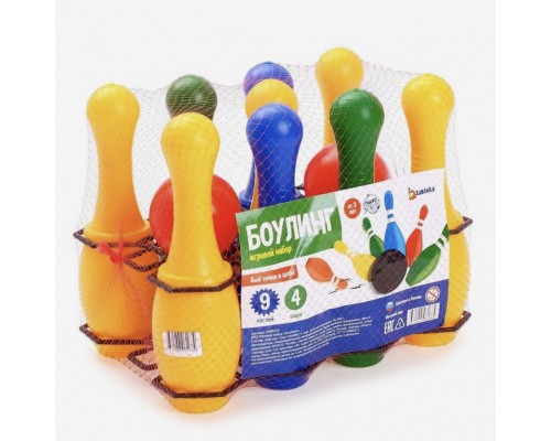 ! Кегли, набор кеголь, набор кеглей, боулинг для детей 9 кеглей, 4 шара, в сетке