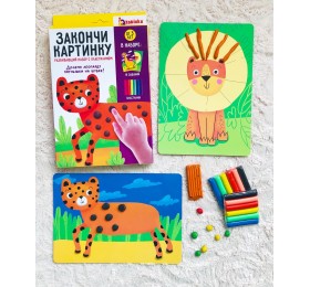 Развивающий набор с пластилином «Закончи картинку», IQ-ZABIAKA, арт. 5403316