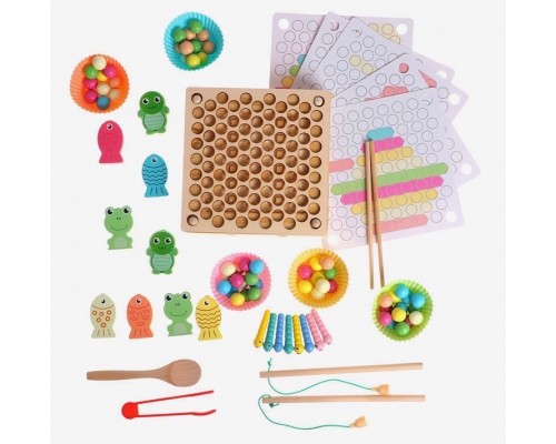 Развивающий набор 4 в 1 (червячки, магнитная рыбалка, сортер, мозаика) "Волшебство", арт. 6937245