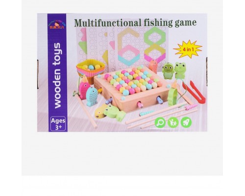 Развивающий набор 4 в 1 (червячки, магнитная рыбалка, сортер, мозаика) "Волшебство", арт. 6937245