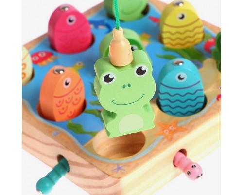 Развивающий набор 4 в 1 (червячки, магнитная рыбалка, сортер, мозаика) "Волшебство", арт. 6937245