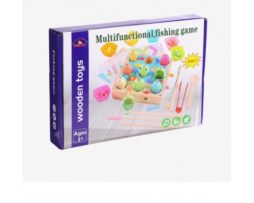 Развивающий набор 4 в 1 (червячки, магнитная рыбалка, сортер, мозаика) "Волшебство", арт. 6937245