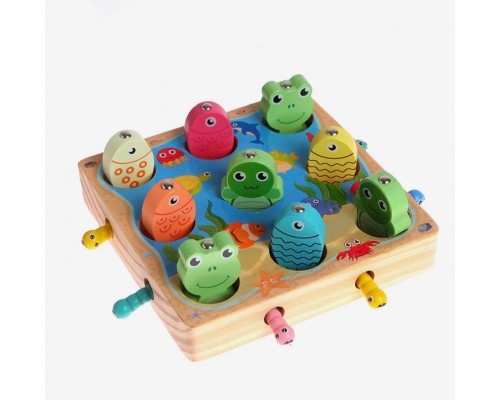 Развивающий набор 4 в 1 (червячки, магнитная рыбалка, сортер, мозаика) "Волшебство", арт. 6937245