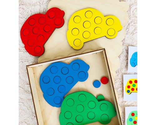 Мозаика "Машины" (с 12 заданиями)