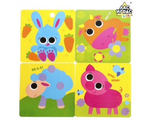 Мозаика для самых маленьких "Веселые пуговки. Ферма", аналог Button Idea, арт. 3440819