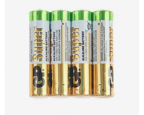 Батарейка алкалиновая GP Super, AAA, LR03-4S, 1.5В, спайка, 4 шт.