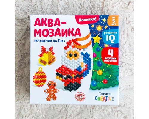 Аква-мозаика «Украшения на ёлку - Дед Мороз с мешком», Эврики creative, арт. 4175127