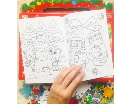 Новогодний набор пазлов для творчества "Новый год" в подарочной коробке, арт. 6919819 (есть дефект коробки)