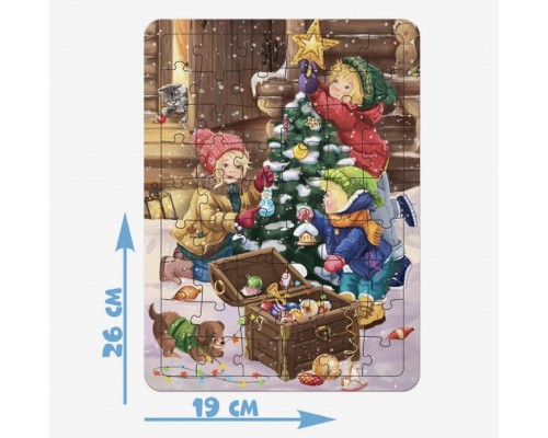 Набор пазлов в рамке "Здравствуй, Новый год" 35, 42, 54 детали, арт. 6943097 !!!