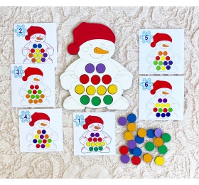 Мозаика "Снеговик", Деревянный город, арт. Л002-ANT