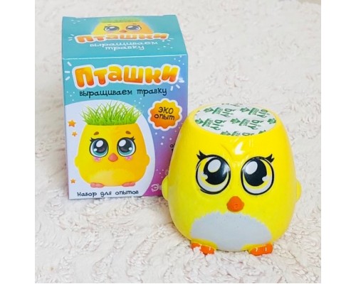 Набор для опытов "Пташки. Выращиваем травку" желтые, Эврики creative, арт. 5155391