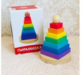 Пирамидка "Радуга" 7 мягких квадратиков (19 см), арт. РДИ-Д1039а