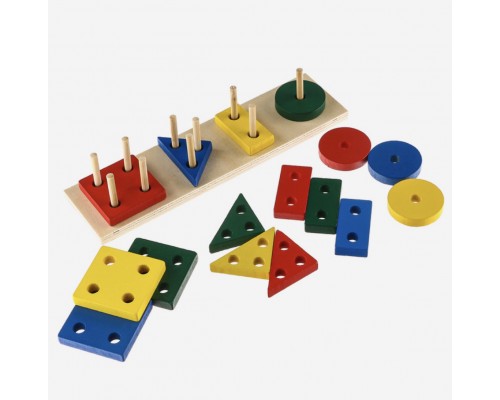 Пирамидка логическая «Фигуры», геометрический сортер "Геометрик" головоломка