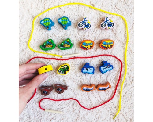 Шнуровка «Транспорт» (16 бусин)