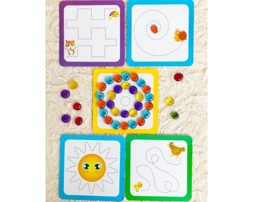 Мозаика-сортер с камешками "Веселые лабиринты Марблс", IQZABIAKA, арт. 3744932