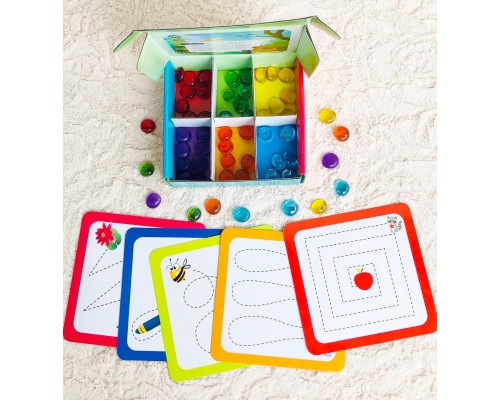 Мозаика-сортер с камешками "Веселые лабиринты Марблс", IQZABIAKA, арт. 3744932