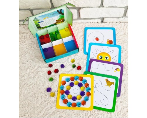 Мозаика-сортер с камешками "Веселые лабиринты Марблс", IQZABIAKA, арт. 3744932