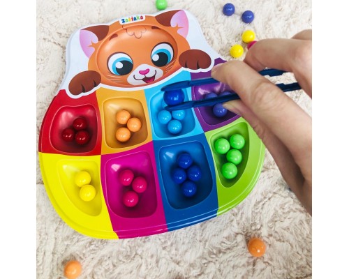 Сортер «Весёлые бусинки» (тарелка-кот)