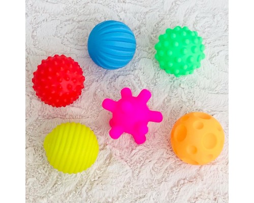 Набор развивающих тактильных мячиков, 6 штук