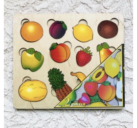 Пазл-рамка «Фрукты: часть и целое» развивающая доска, Нескучные игры, арт. 7935 !!