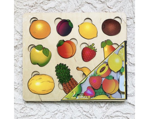 Пазл-рамка «Фрукты: часть и целое» развивающая доска, Нескучные игры, арт. 7935 !!