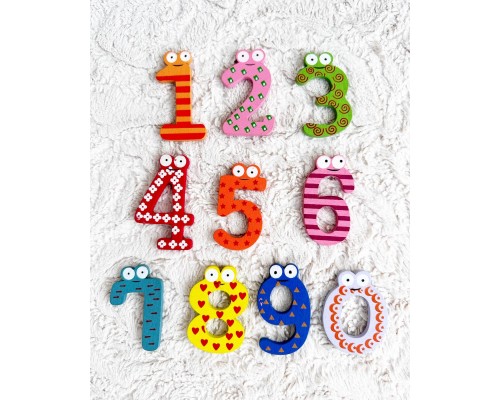 Цифры на магните, цифры - магниты набор 10 шт., цифра: 6 × 4 см