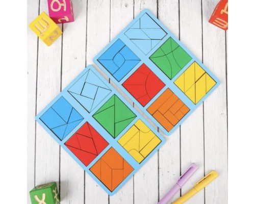 Вкладыши квадраты Никитина 3 уровень мини (2 планшета), Смайл Декор, арт. Н003