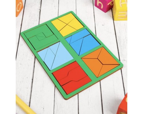 Вкладыши квадраты Никитина 2 уровень мини (2 планшета), Смайл Декор, арт. Н002